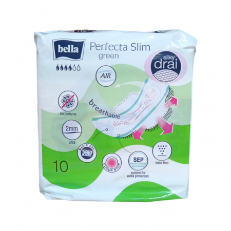 SCUTECE SI TAMPOANE - BELLA 10buc ABSORBANTE green