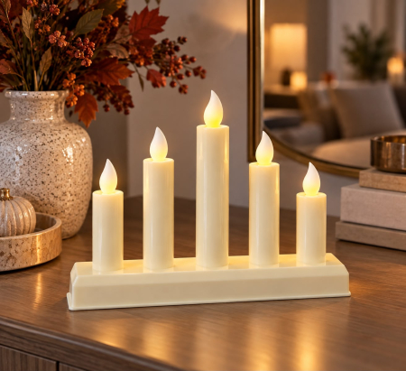 Import - Candela electrica cu 5 LED-uri 26M 21-1(nu include baterii)