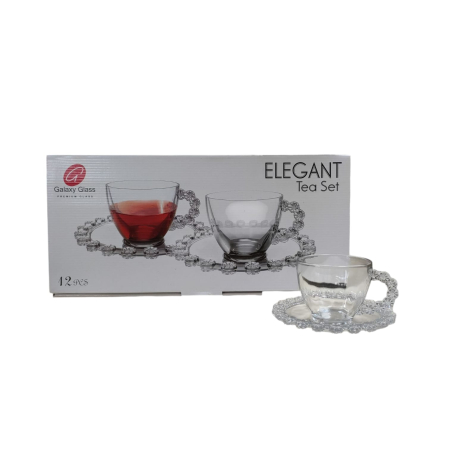 PRODUSE UZ CASNIC SI MENAJ - CESTI +FARFURII STICLA ELEGANT 12PCS