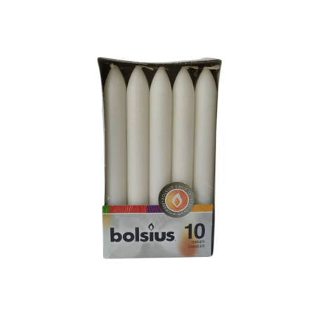 CANDELE - LUMANARI CILINDRICE ALB(10buc/set)