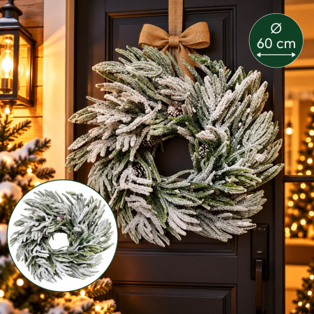 FLORI ARTIFICIALE - Coronita Craciun (60cm diam-ram subtire) 25A 4.33