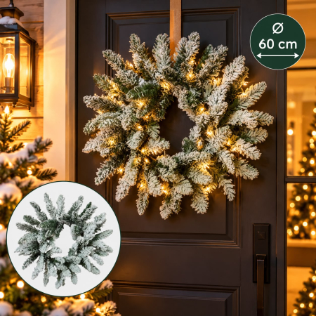 FLORI ARTIFICIALE - Coronita Craciun (60cm diam-snow) 25A 4.32