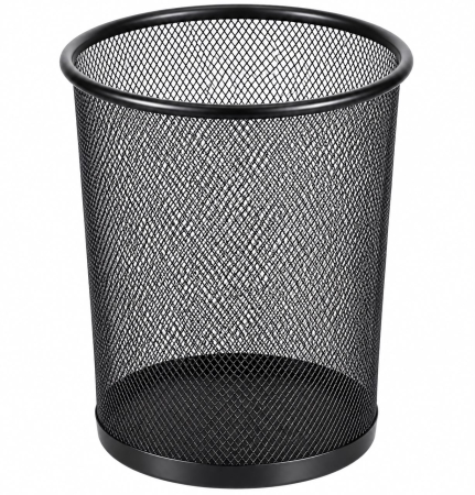 PAPETARIE - Cos de gunoi pentru birou din metal, negru, 10 L 26M 14-7