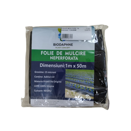 INSTALATII PT IRIGATII SI SERE - FOLIE MULCIRE 15 microni 1.0x50M