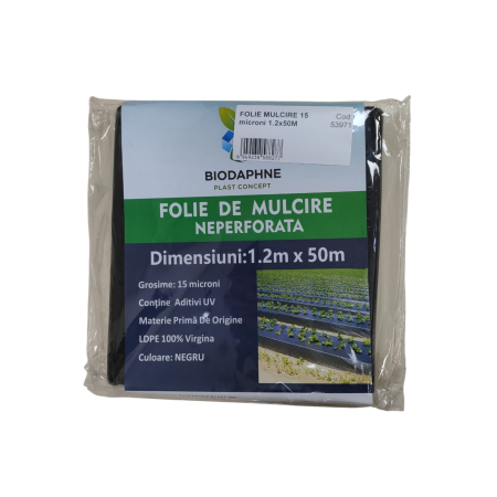 INSTALATII PT IRIGATII SI SERE - FOLIE MULCIRE 15 microni 1.2x50M