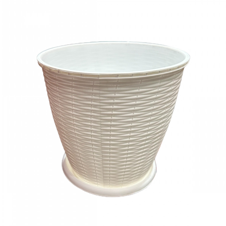 GHIVECE SI JARDINIERE - GHIVECI 9L RATAN ALB CRI.