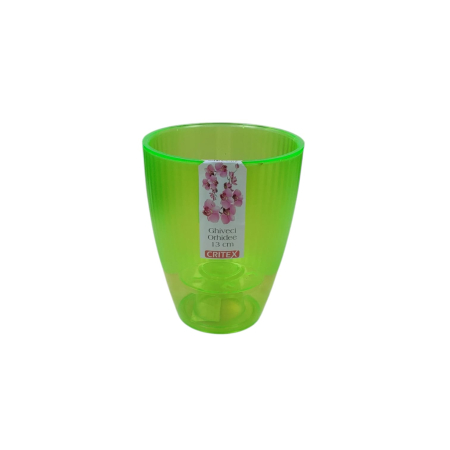 GHIVECE SI JARDINIERE - GHIVECI ORHIDEE cu masca cristal verde D13