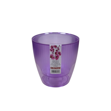 GHIVECE SI JARDINIERE - GHIVECI ORHIDEE cu masca cristal violet D16