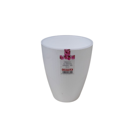 GHIVECE SI JARDINIERE - GHIVECI ORHIDEE cu masca pp alb D13