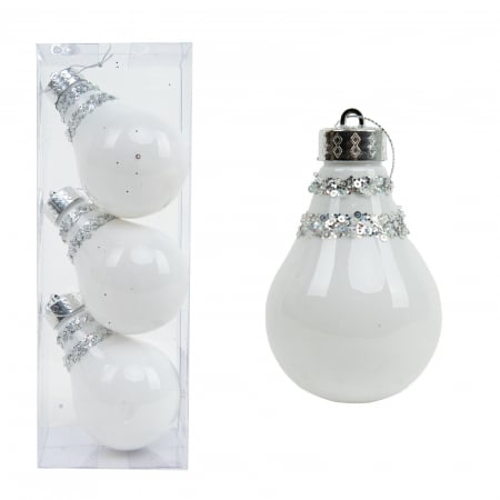 CRACIUN - GLOBURI (albe 3 buc) 8.17