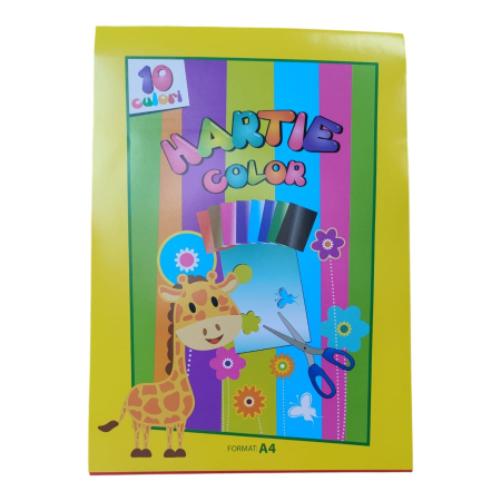 PAPETARIE - Hartie colorata autocolanta, 10 culori A4 26M 2-10