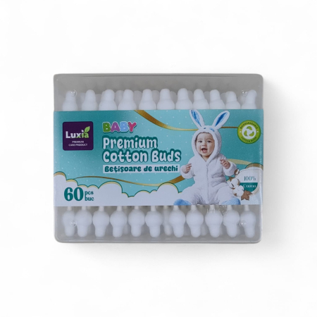 UNICA FOLOSINTA - LUXIA BETISOARE IGIENICE bumbac pt bebelusi 60buc