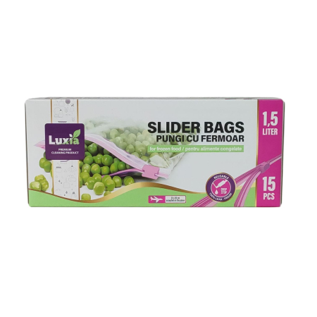 PUNGI SI FOLII ALIMENTARE - LUXIA PUNGI 1.5L FERMOAR (15BUC)