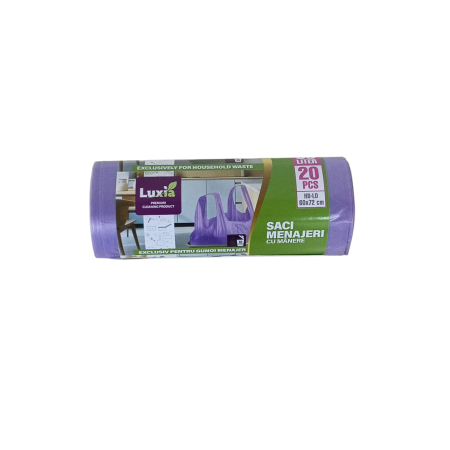 UNICA FOLOSINTA - LUXIA SACI MENAJ STRONG MOV(60L/20buc) CU MANERE