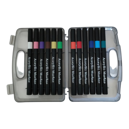 PAPETARIE - Marker acrilic cu 12 culori 1106-12 26M 5-21
