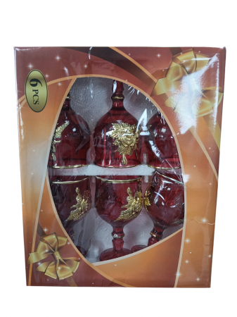 BURETI VASE, LAVETE - PAHARE STICLA CU PICIOR COLOR 6/set