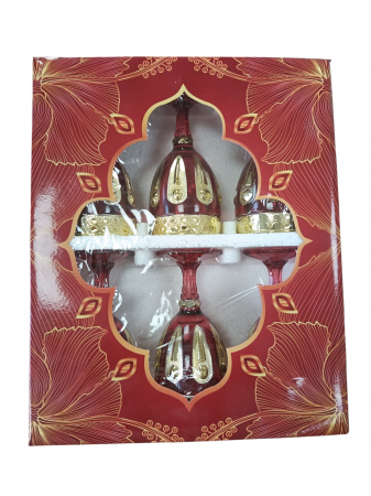 VESELA - PAHARE STICLA CU PICIOR COLOR 6/set