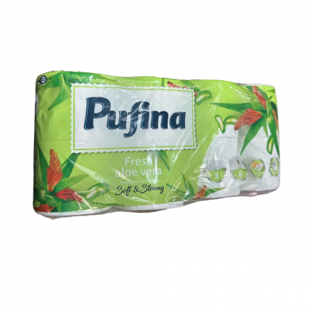 HARTIE IGIENICA - PUFINA  ALOE VERA 3STR 8/SET