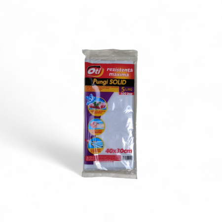 PUNGI SI FOLII ALIMENTARE - PUNGI Uz Casnic Solid 5L/kg 40x30cm (100buc/set)