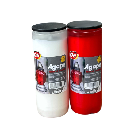 CANDELE & LUMANARI - REZERVA CANDELA AGAPE ALB/ROSU(3.5 ZILE)