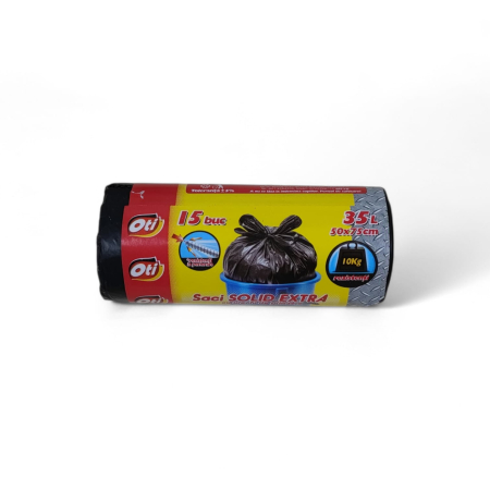 UNICA FOLOSINTA - SACI MENAJ solid extra cu urechi (35L/15 buc)