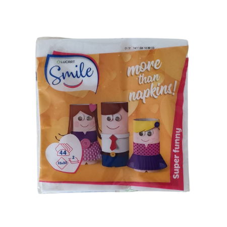 UNICA FOLOSINTA - SERVETELE SMILE ALBE 33X33 2 STR 44buc/pac
