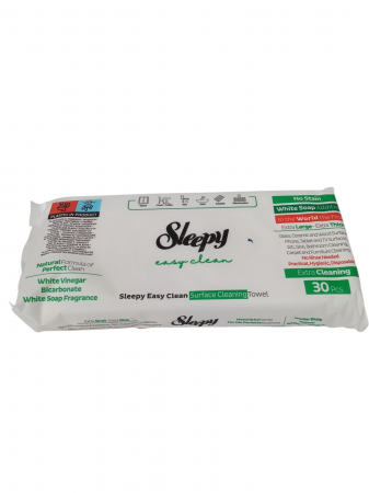 PRODUSE UZ CASNIC SI MENAJ - SLEEPY EASY CLEAN servetele multisupr.WHITE (30buc)