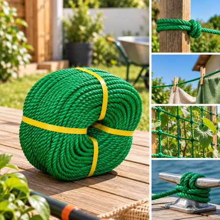 PRODUSE UZ CASNIC SI MENAJ - Franghie rasucita din polipropilena, verde, 100 m  7.6