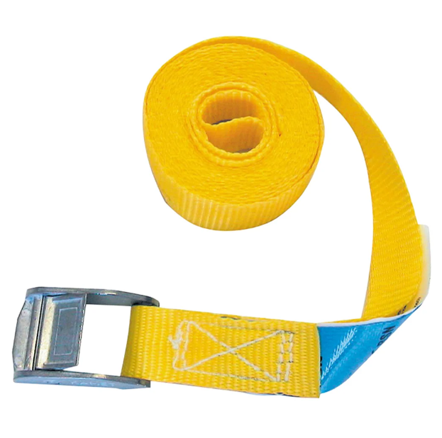 Sárga rögzítőheveder fém gyorscsattal – 3 m × 25 mm, 400 kg, 2 darabos készlet [2]