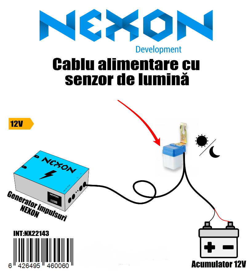 Nexon Villanypásztorhoz fényérzékelős tápkábel - Jack csatlakozós a HeavyShock Simple és EasyShock eszközökhöz [1]