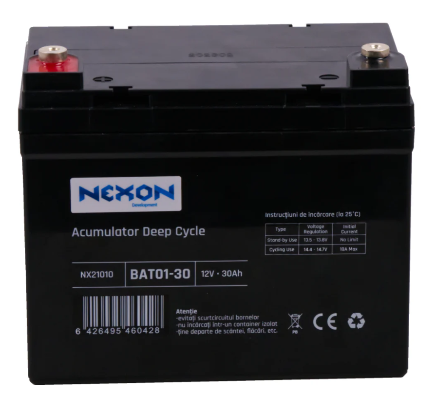Ólom savas akkumulátor villanypásztorhoz, napelemhez NEXON 12V 30Ah [2]