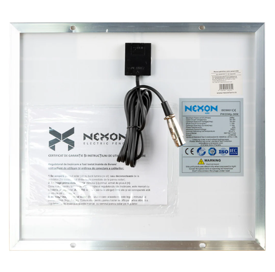 Napelem 20W Nexon HeavyShock villanypásztorokhoz tartó nélkül [3]
