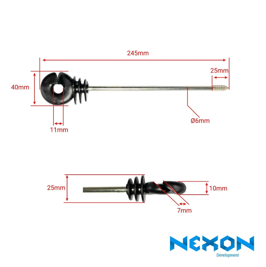 NEXON Villanypásztor szigetelő 25 cm-es távolságtartó, fa oszlophoz [5]