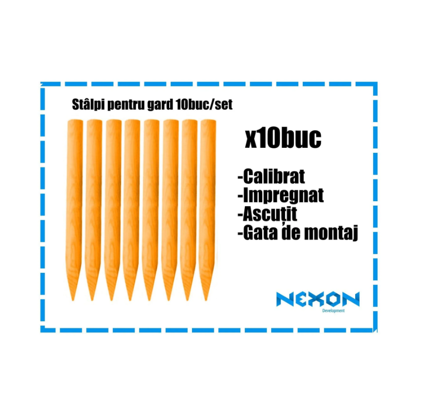 NEXON faoszlopok villanypásztorhoz 10db - 6cm átmérő - 150cm magasság [1]