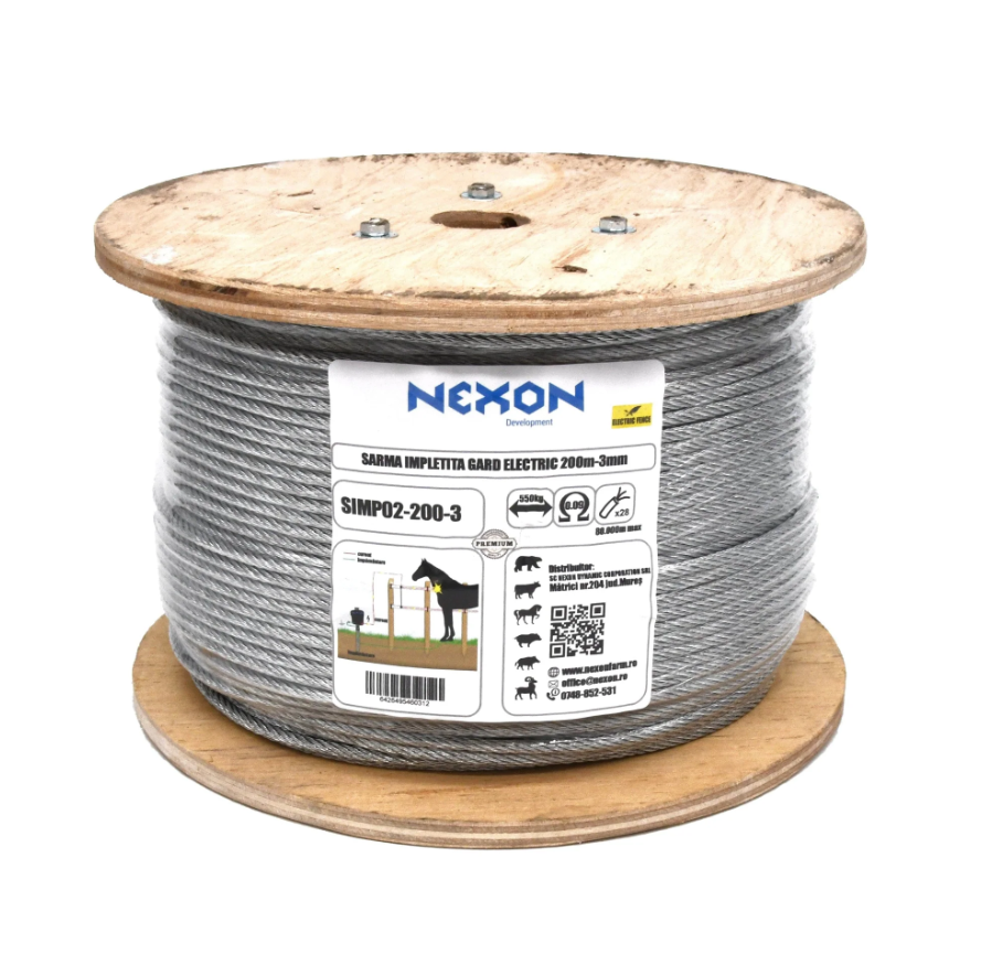 NEXON fonott drót 200m 3 mm átmérőjű fémhuzalból [1]