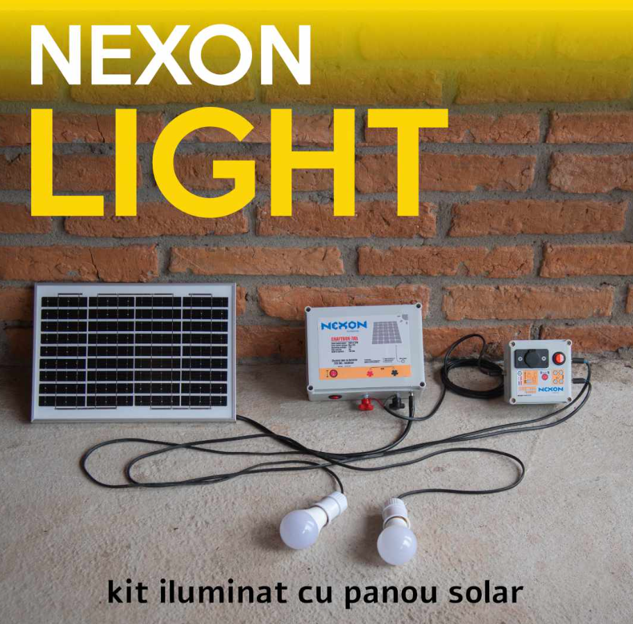 NEXON LIGHT 50W-os napelemes rendszer 12V/17Ah-s szabályozóval és akkumulátorral [2]
