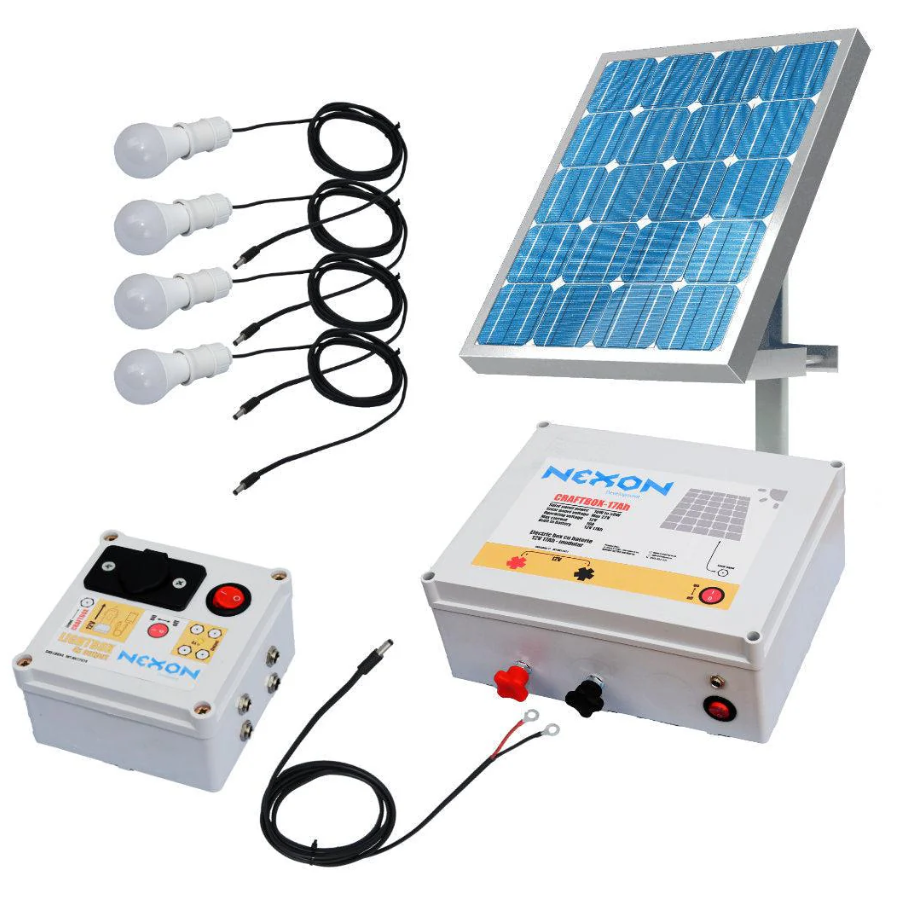 NEXON LIGHT 50W-os napelemes rendszer 12V/17Ah-s szabályozóval és akkumulátorral [1]