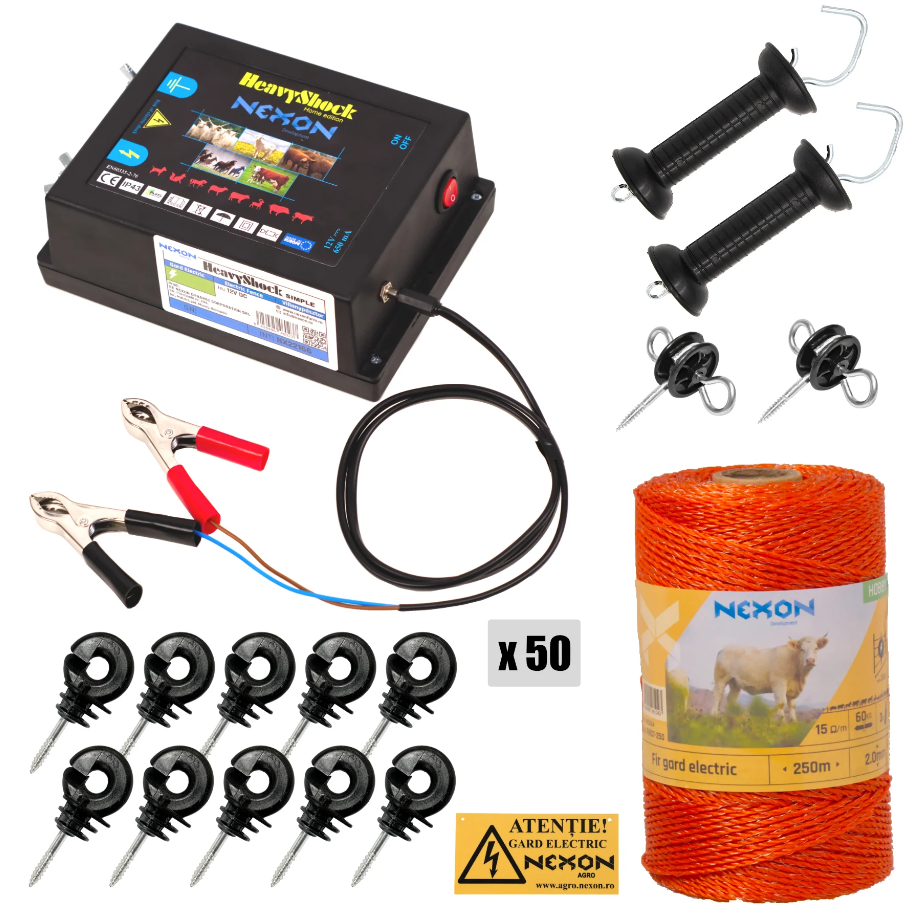 Villanypásztor csomag NEXON Simple 2.5J 12V, Standard 250m 3 fémszálas 60kg zsinórral [1]