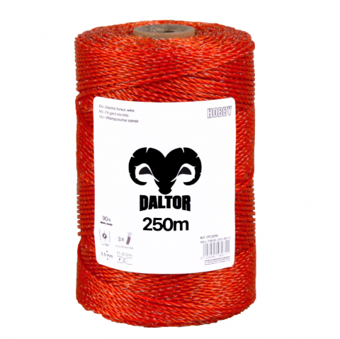 Villanypásztor zsinór/drót - Daltor HOBBY zsinór 250m 3-fémszálas 60kg