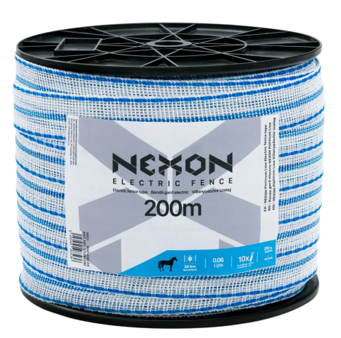 Villanypásztor szalag - NEXON Platinum Line villanypásztor szalag 200 m, 40 mm, 0.06 ohm, 12 fémszál, 270 kg