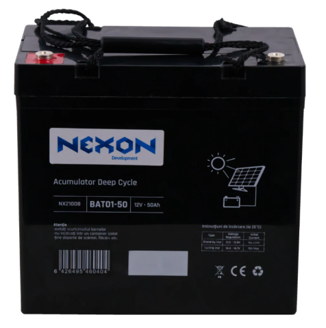 Ólom savas akkumulátor villanypásztorhoz, napelemhez, Nexon 12V 50Ah [1]