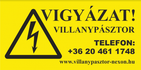 Más tartozékok - Villanypásztor figyelmeztető tábla NEXON