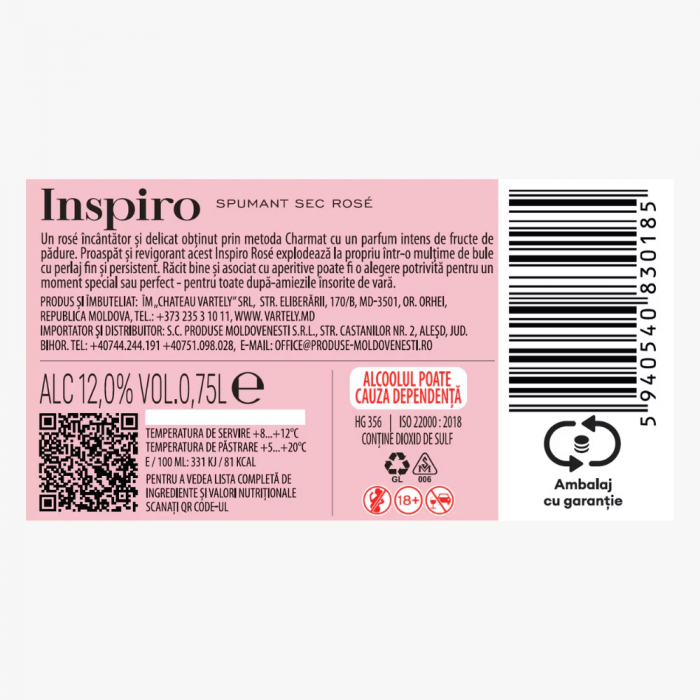 INSPIRO PINOT NOIR - ROSE SEC - CHATEAU VARTLEY 0.75L [2]