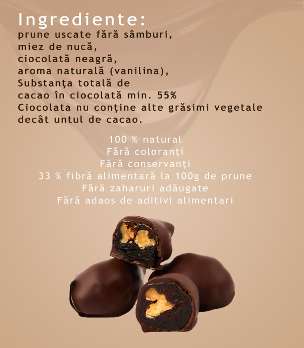 PRUNE CU MIEZ DE NUCA IN CIOCOLATA RIFERO VRAC 100GR [2]