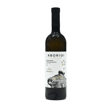 VIN ALB ÎN STICLĂ - ABORIGI CHARDONNAY FETEASCA REGALA - ALB SEC - PODGORIA 0.75L