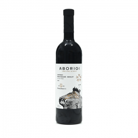 VIN ROȘU ÎN STICLĂ - ABORIGI SAPERAVI, RARA NEAGRA & MERLOT - ROSU SEC - PODGORIA VIN 0.75L