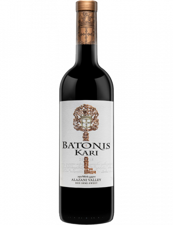 VIN DEMIDULCE ÎN STICLĂ - BATONIS KARI ALAZANI VALLEY - ROSU DEMIDULCE - BATONO 0.75L