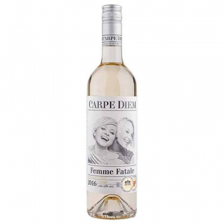 VIN ALB ÎN STICLĂ - CARPE DIEM FEMME FATALE - FETEASCA ALBĂ & FETEASCA REGALĂ - ALB SEC - CASA LUCA 0.75L