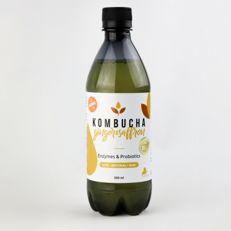NON-ALCOOLICE - KOMBUCHA GHIMBIR ȘI ȘOFRAN 0.5L