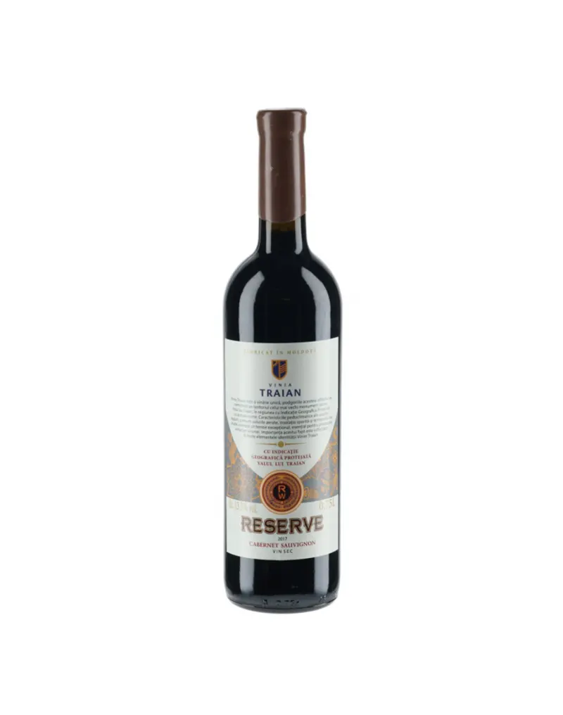 VIN ÎN STICLĂ - RESERVE - ROSU SEC - VINIA TRAIAN 0.75L